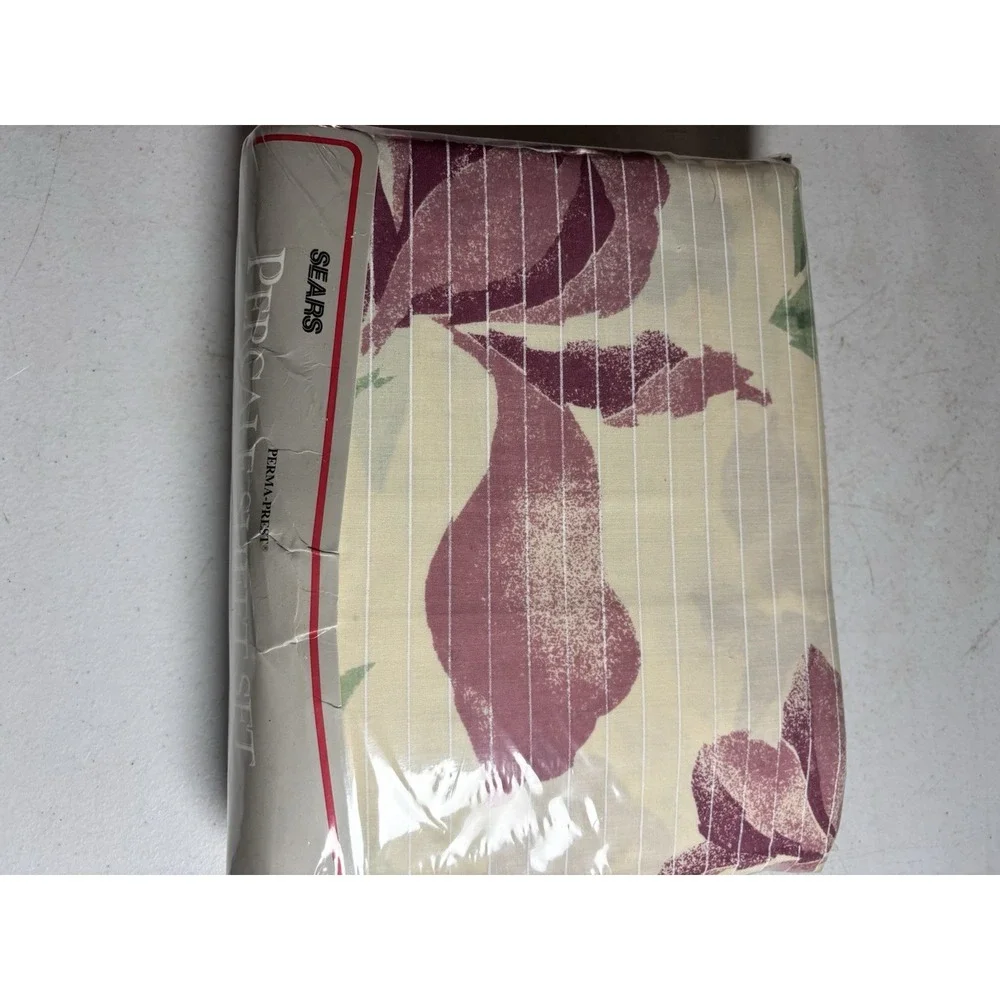 Vintage Sears Percale Twin Multicolor Floral Sheets Set,‎ Cotton Blend, NEW NOS
